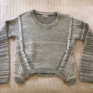 Sweater, Low crop, side zipper